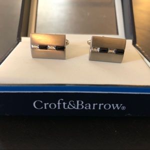 Silver stainless steel cuff links